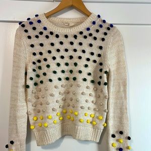 Anthropologie Moth Pom-pom Sweater